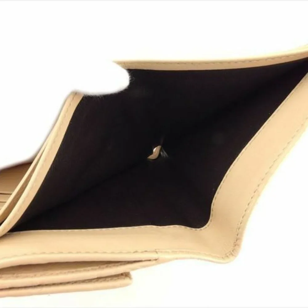 Auth Gucci Wallet Purse Guccissima Beige Gold leather Mens